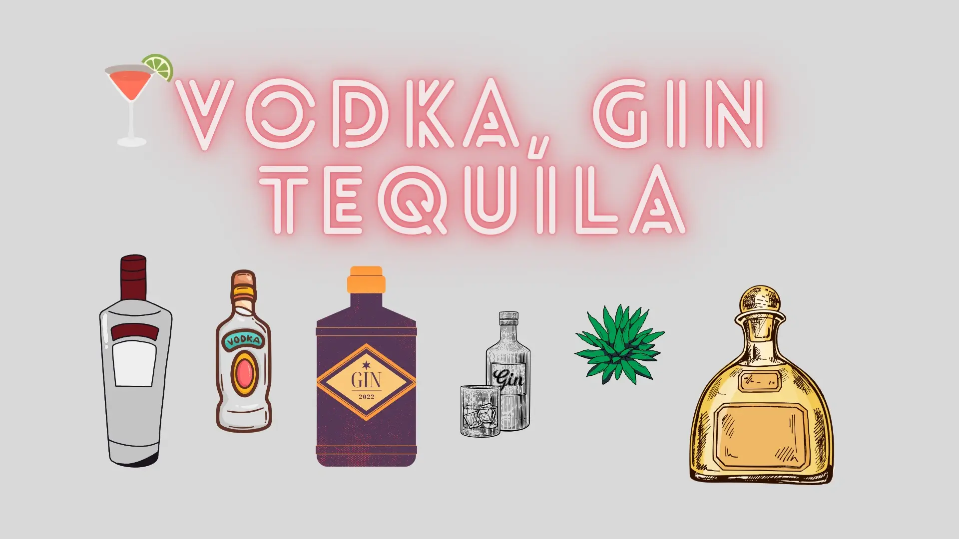 Vodka, Gin and Tequila Graphic